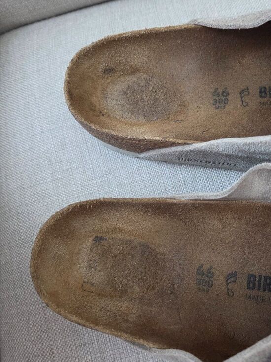 Birkenstock Kyoto Nubuck Suede Sandals Mens Size EU 46 US 13 - 13.5 Gray Slip On main image 5